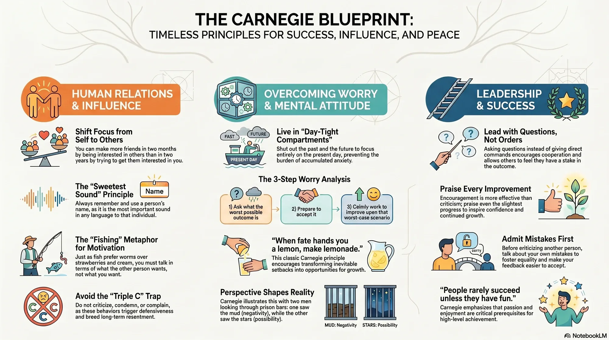 Infographic for "Lessons from Dale Carnegie".