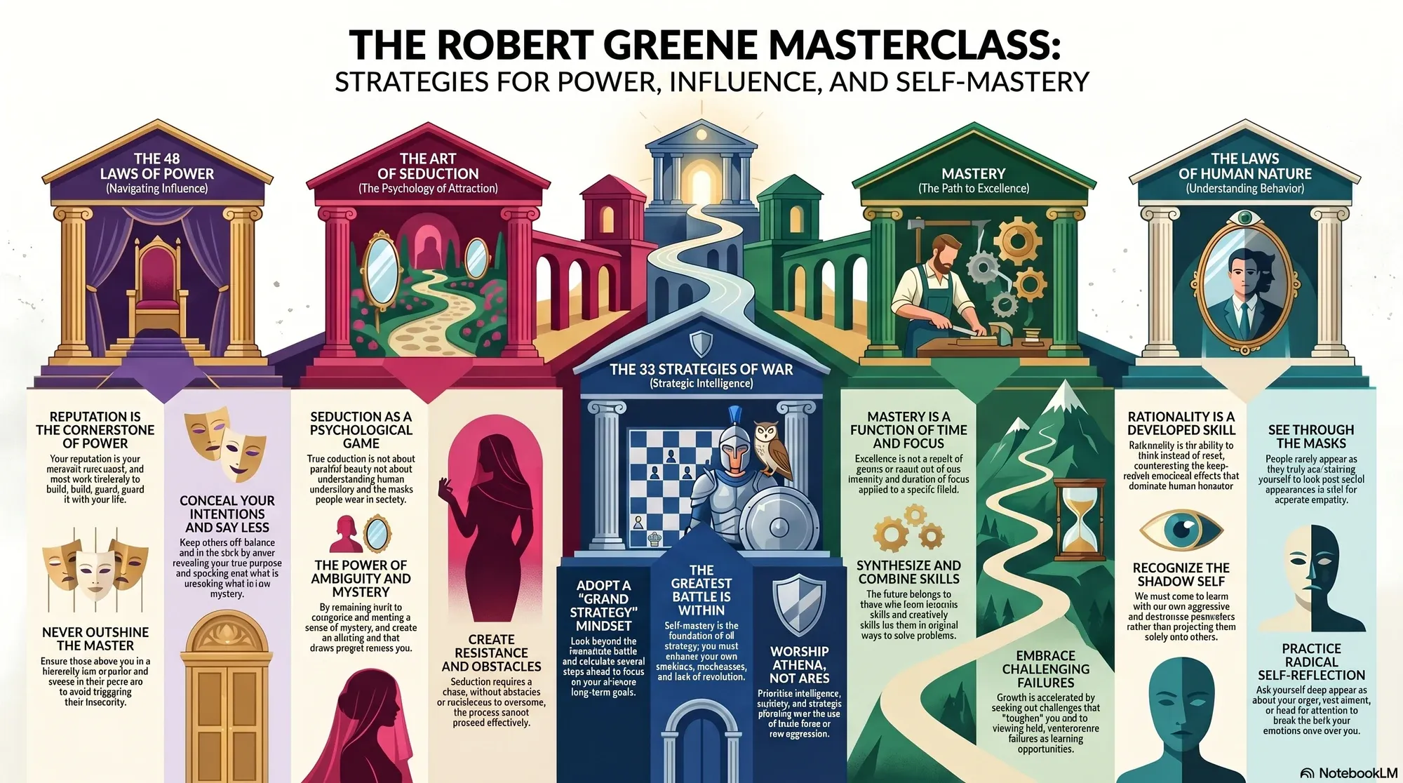 Infographic for "Lessons from Robert Greene".