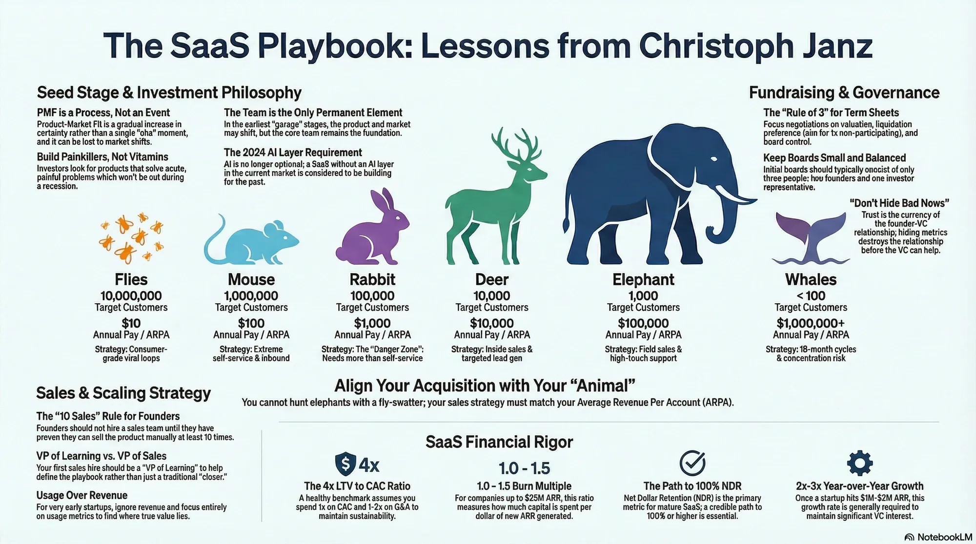 Visual summary of operating lessons from Christoph Janz.