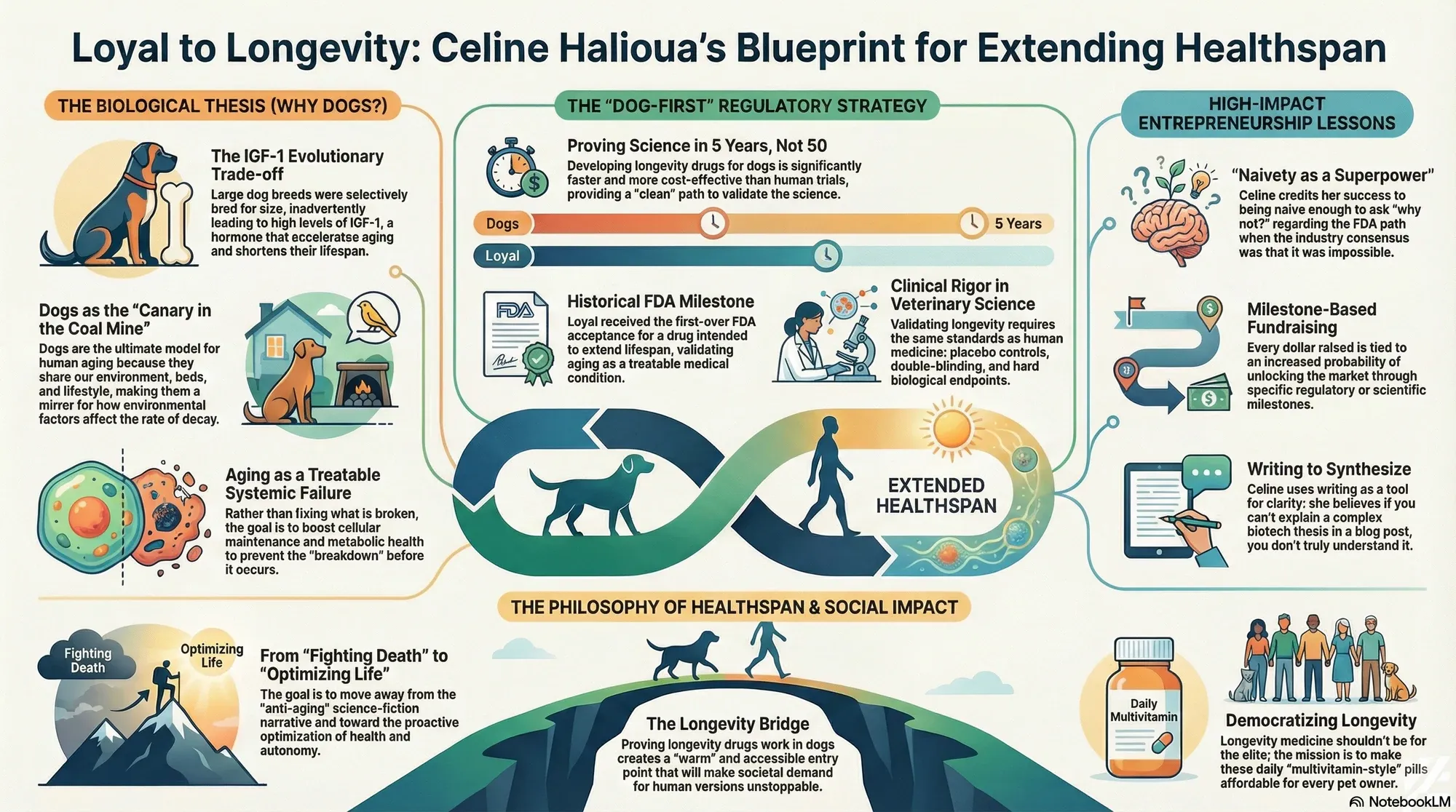 Visual summary of operating lessons from Celine Halioua.