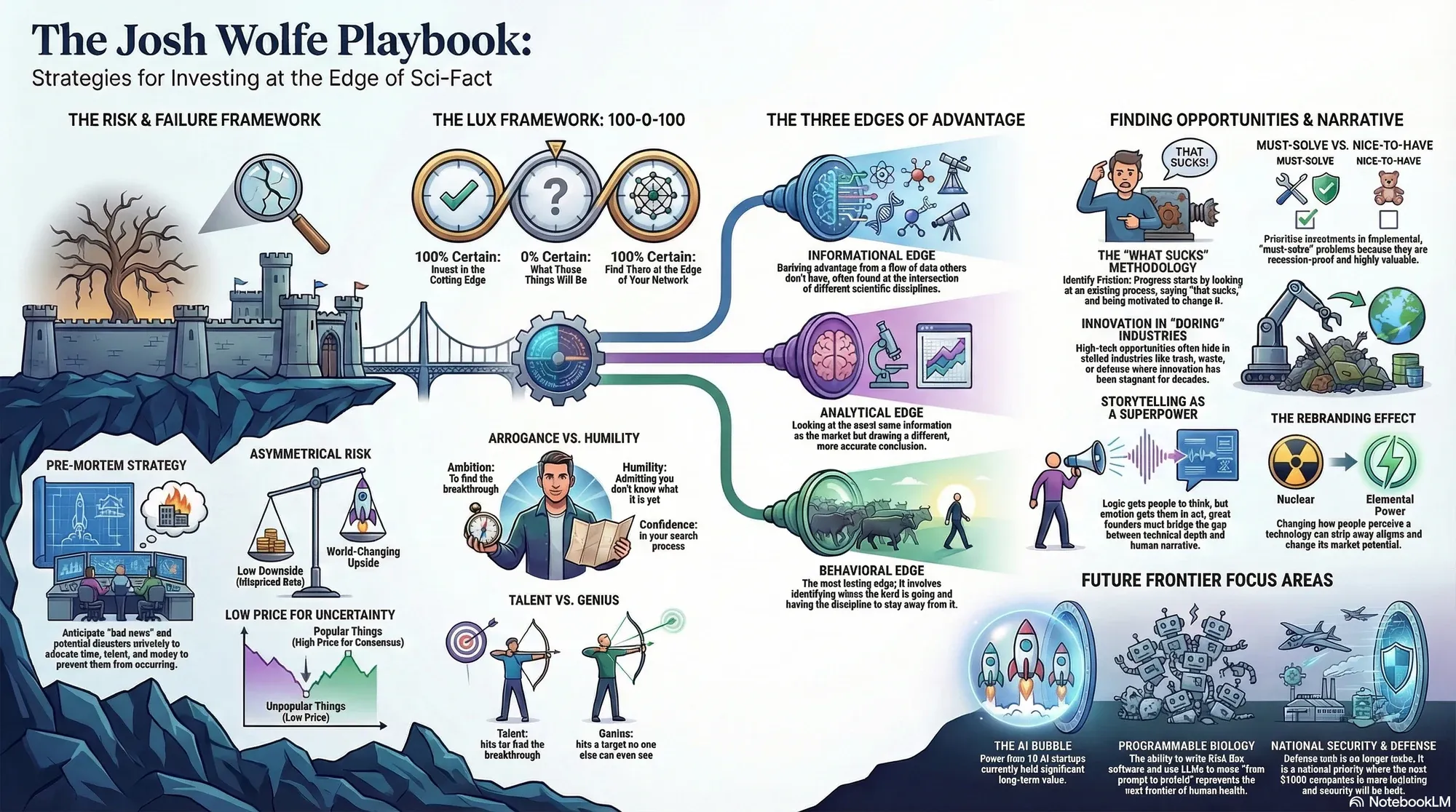 Visual summary of operating lessons from Josh Wolfe.