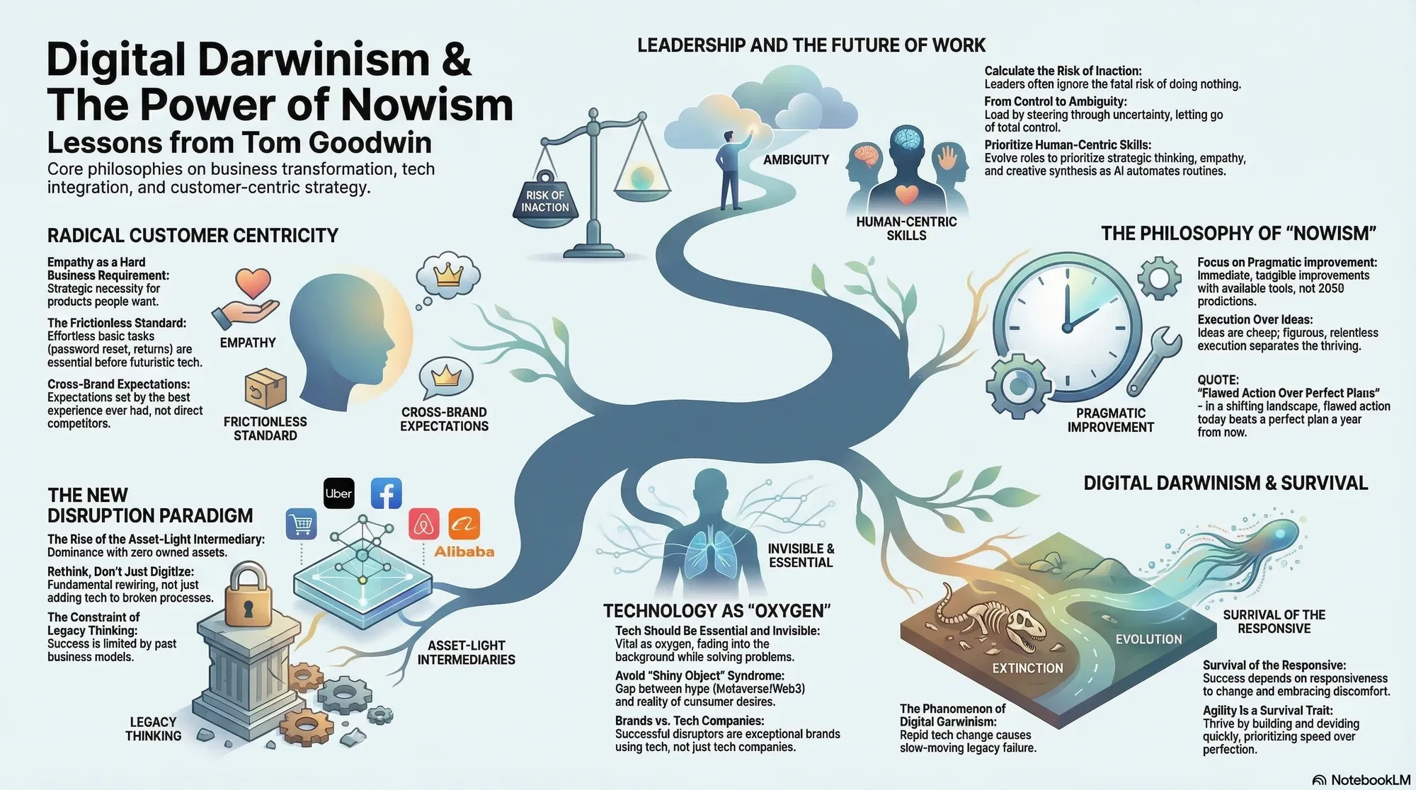 Visual summary of operating lessons from Tom Goodwin.