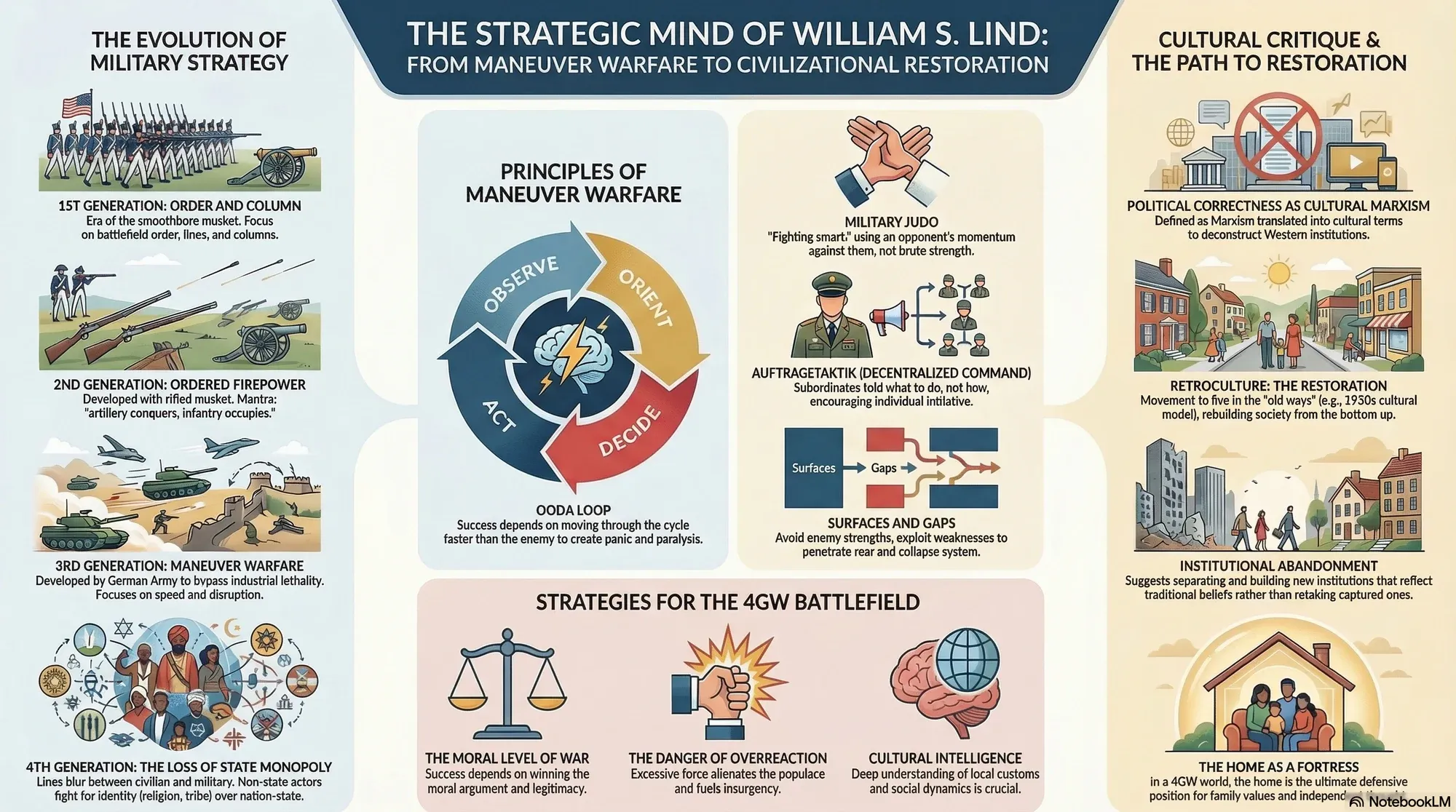Visual summary of operating lessons from William S. Lind.