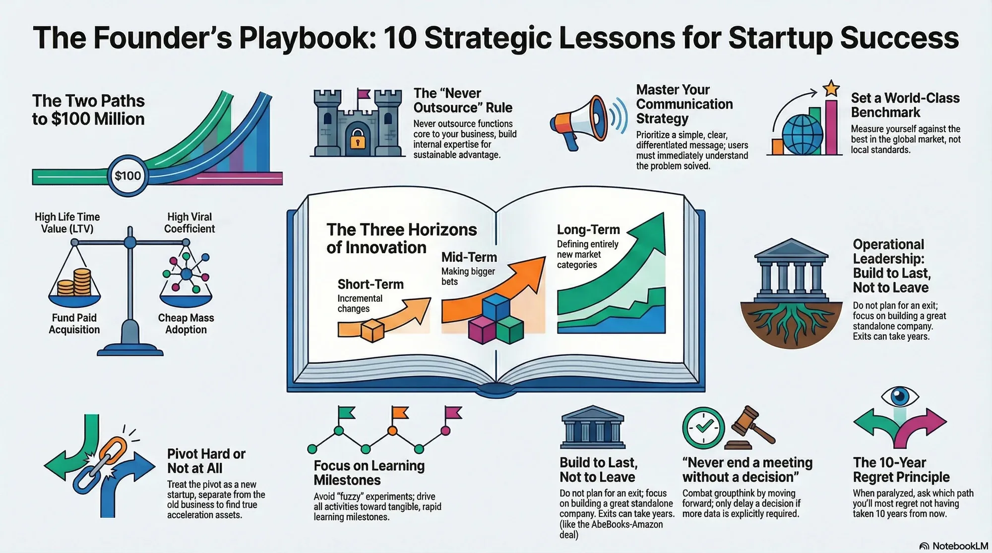 Visual summary of operating lessons from Boris Wertz, Partner at Version One.