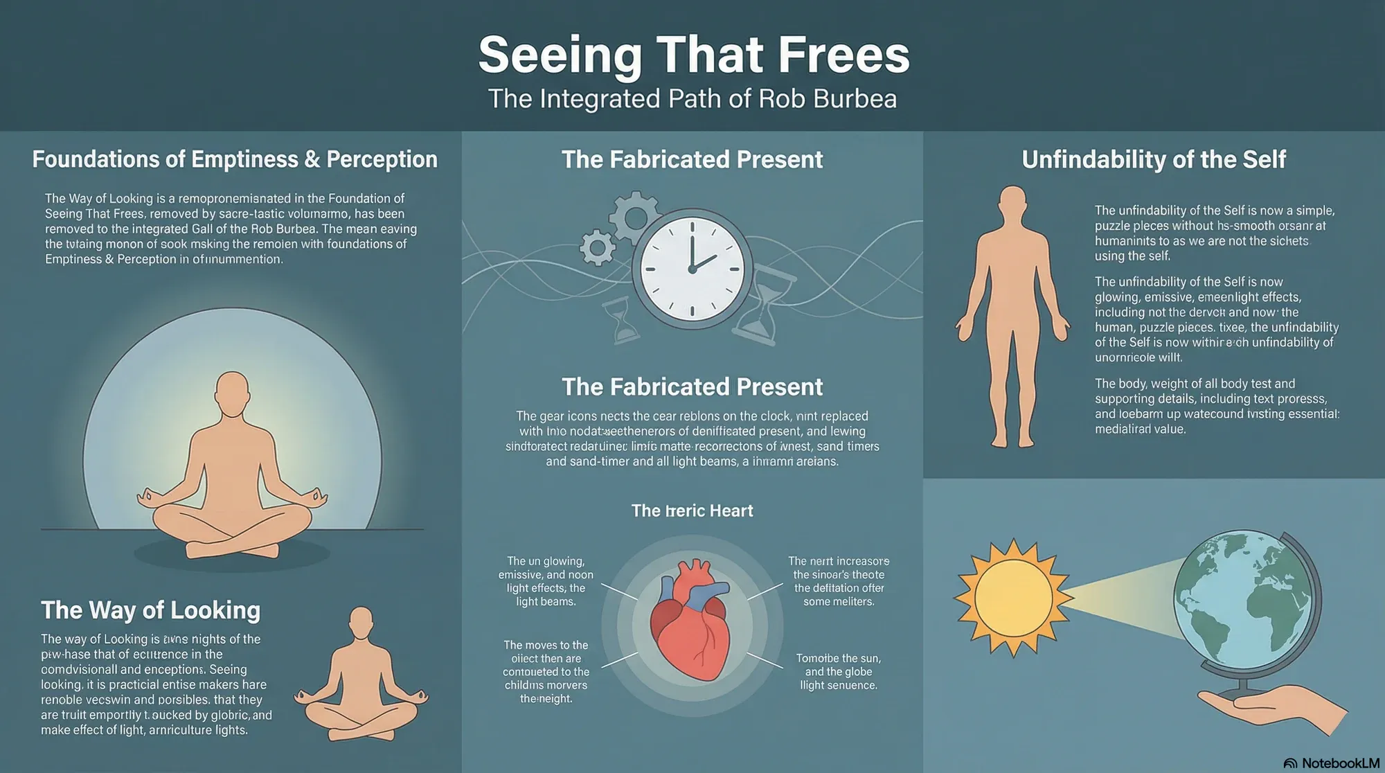 Visual summary of operating lessons from Rob Burbea.