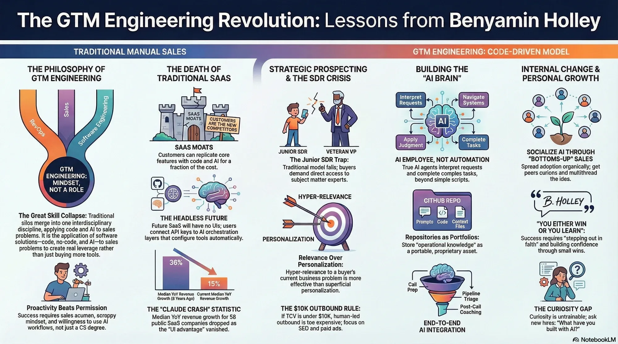 Visual summary of operating lessons from Benyamin Holley.
