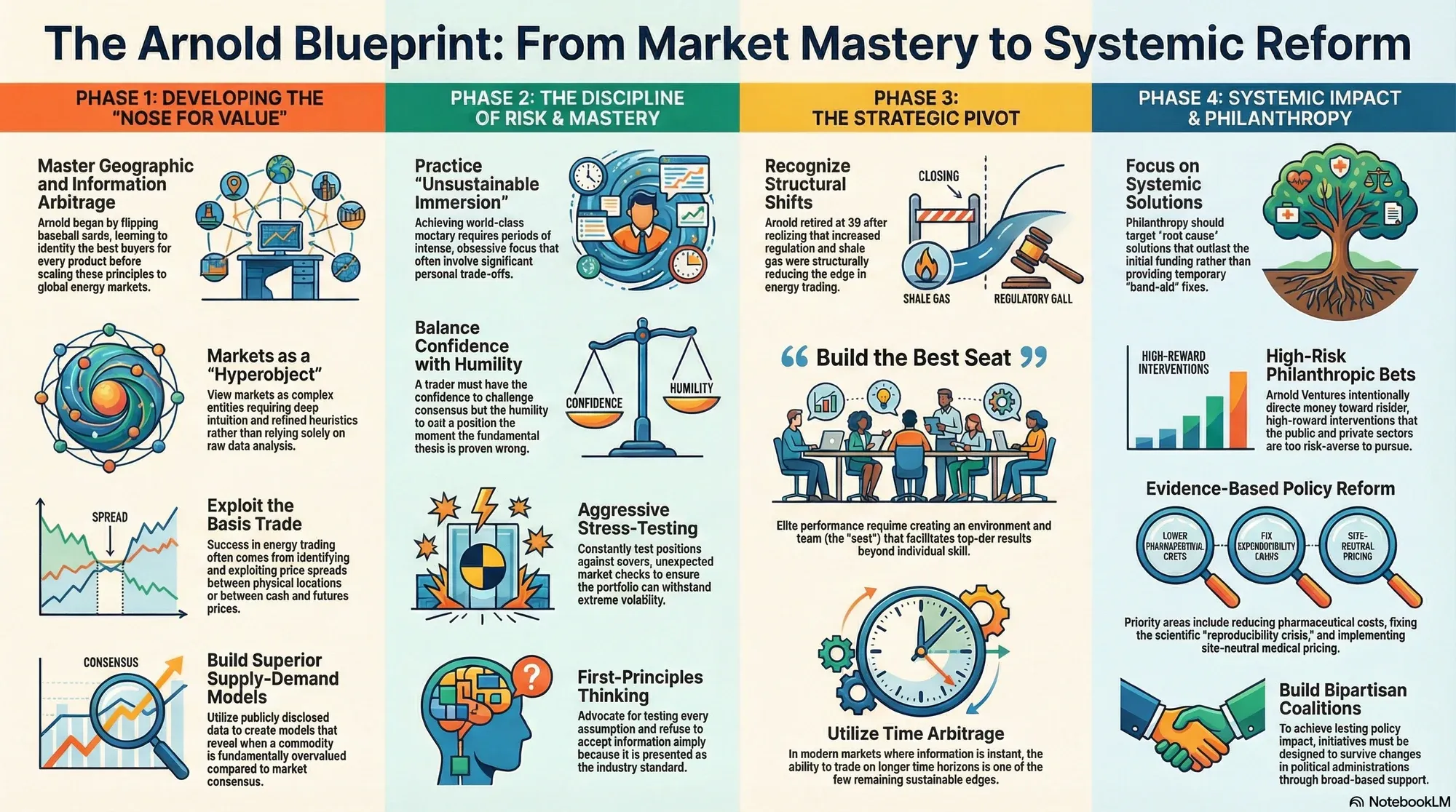 Visual summary of operating lessons from John Arnold.