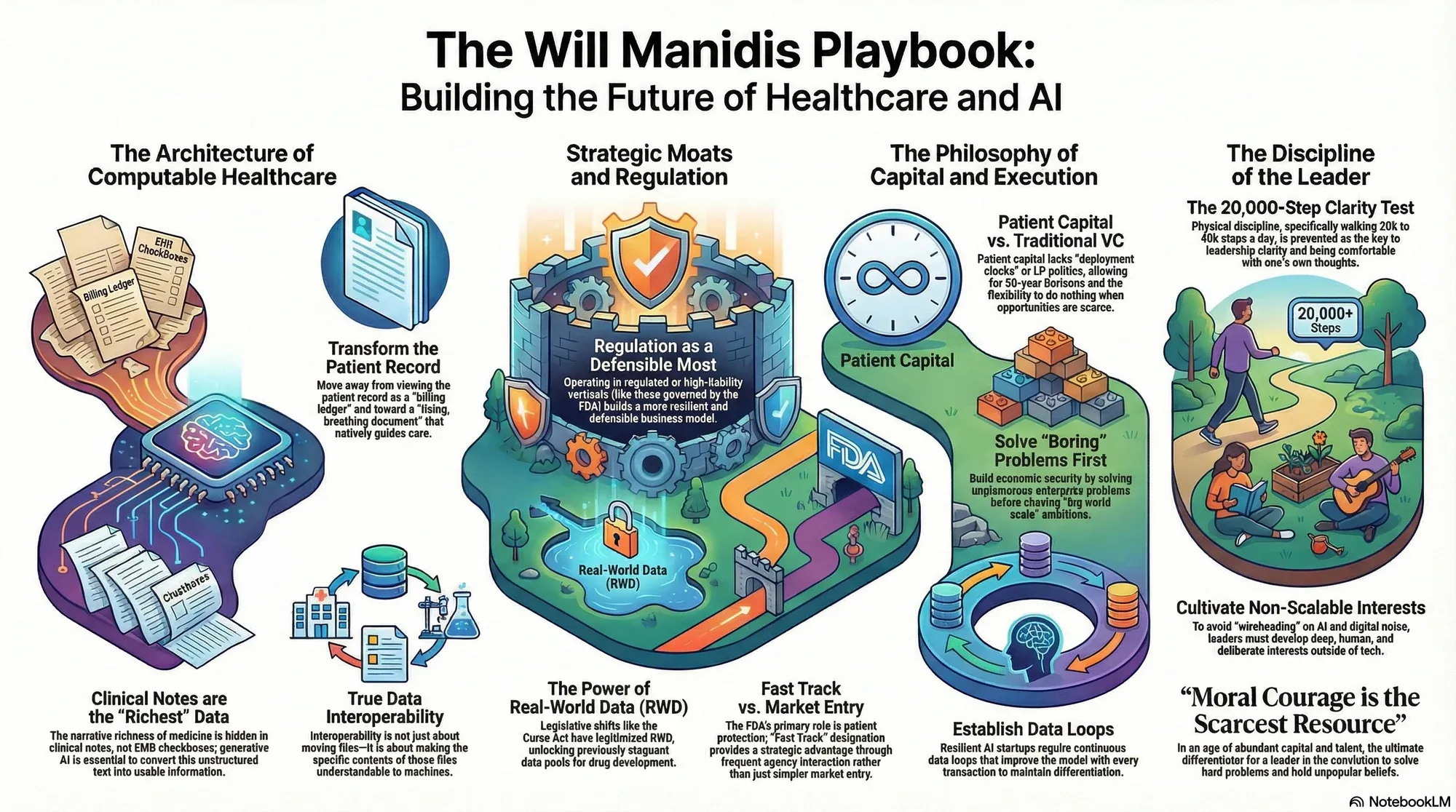 Visual summary of operating lessons from Will Manidis.