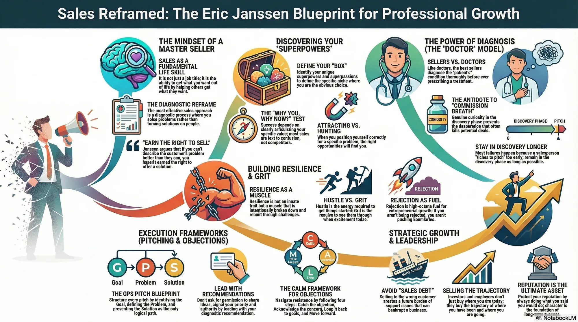 Visual summary of operating lessons from Eric Janssen.