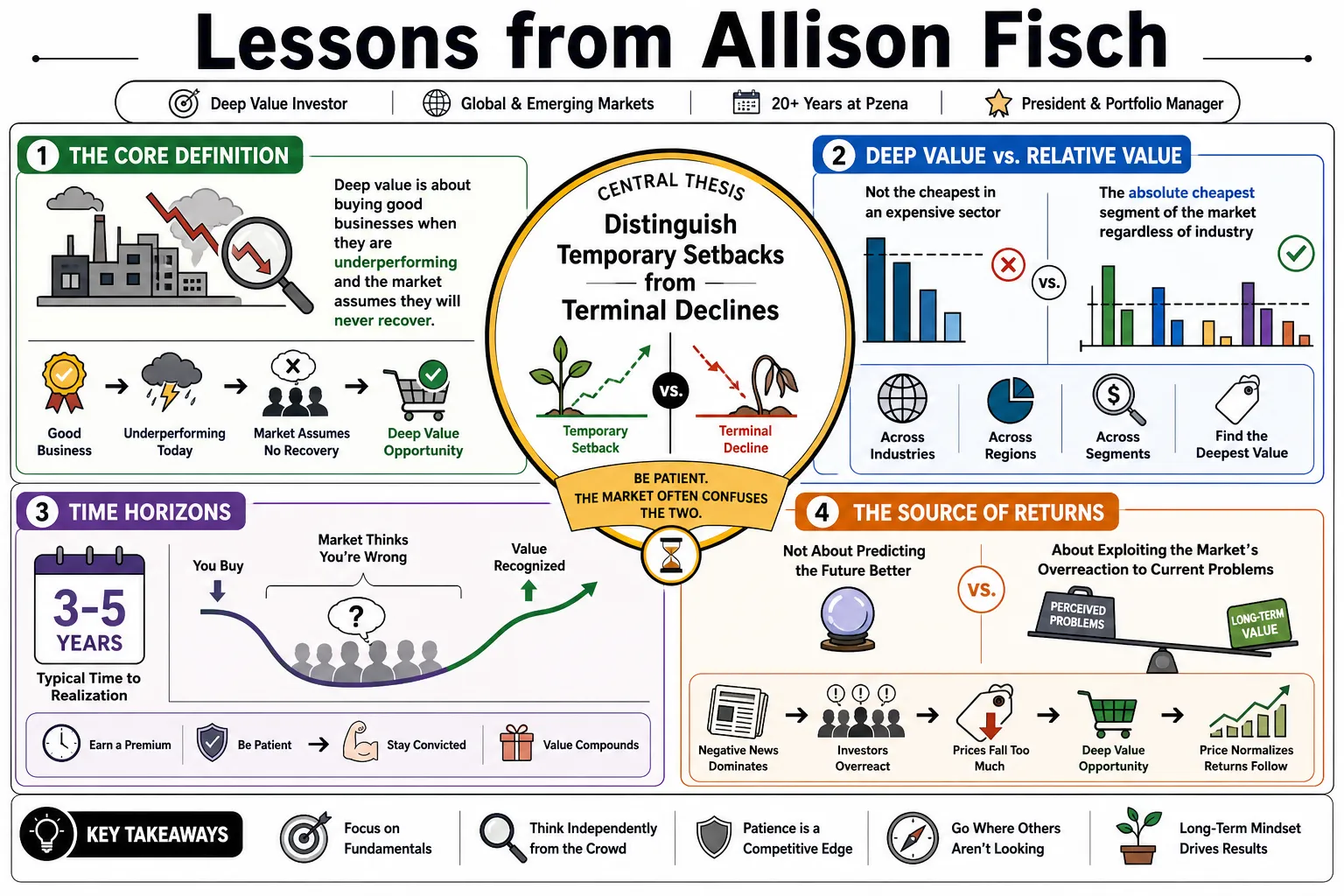 Visual summary of operating lessons from Allison Fisch.