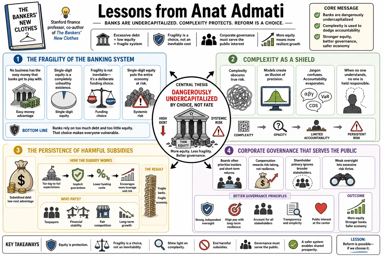 Visual summary of operating lessons from Anat Admati.