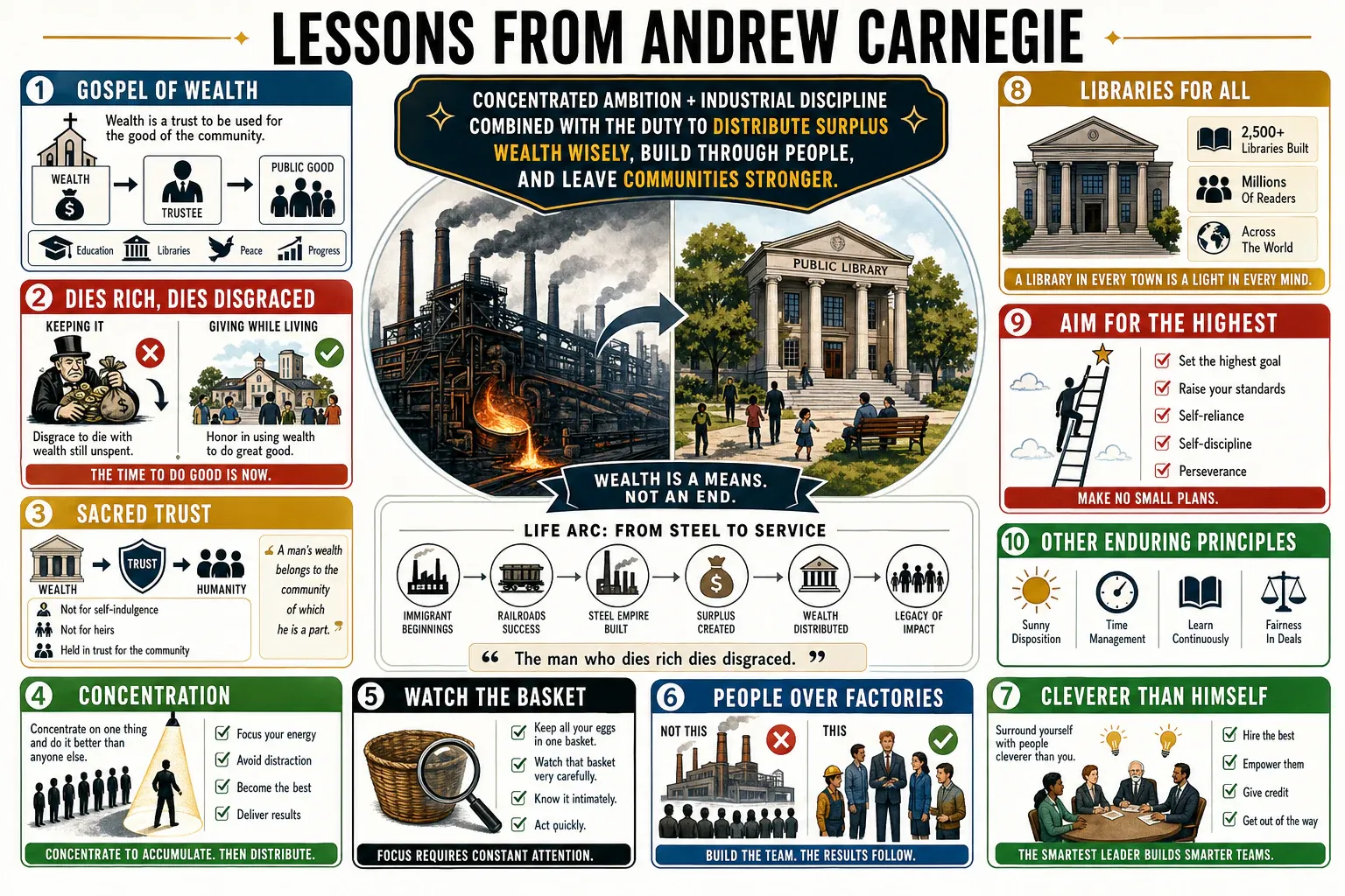 Infographic for "Lessons from Andrew Carnegie".