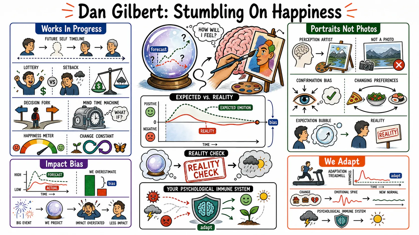 Infographic for "Lessons from Dan Gilbert".