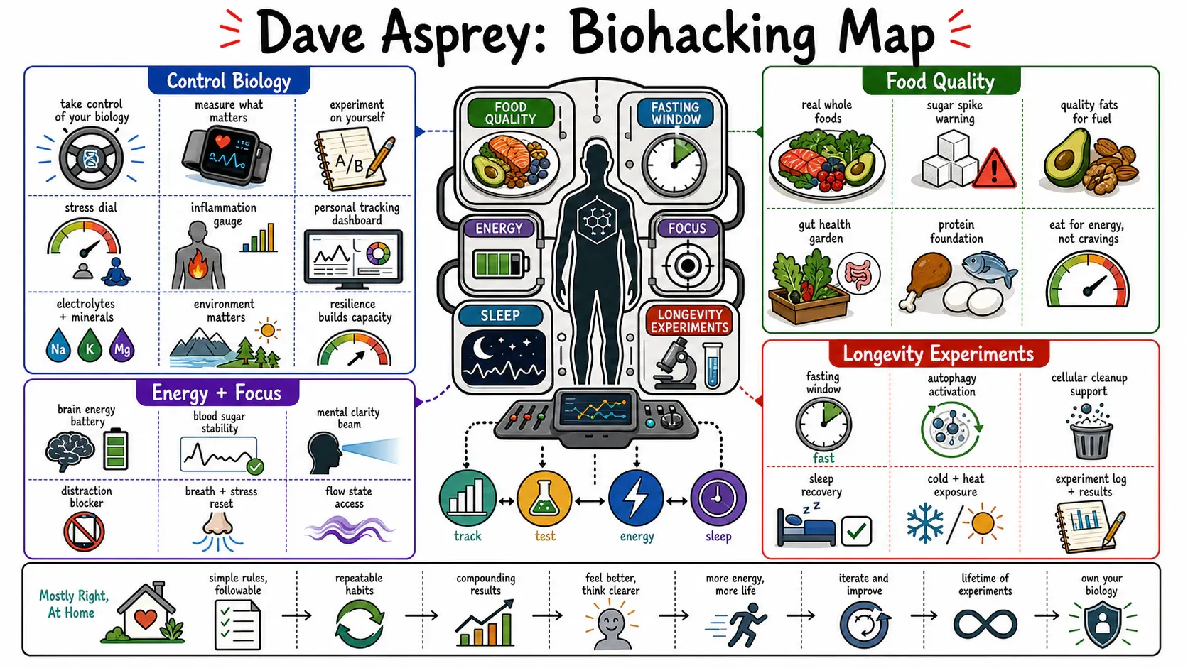 Infographic for "Lessons from Dave Asprey".