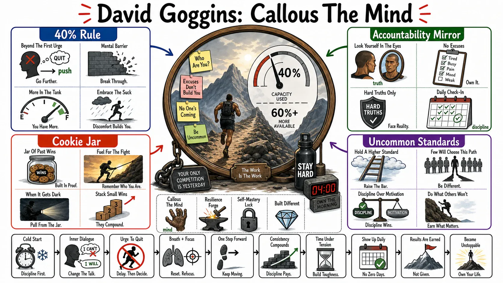 Infographic for "Lessons from David Goggins".