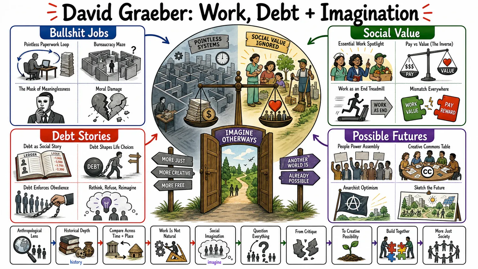 Infographic for "Lessons from David Graeber".