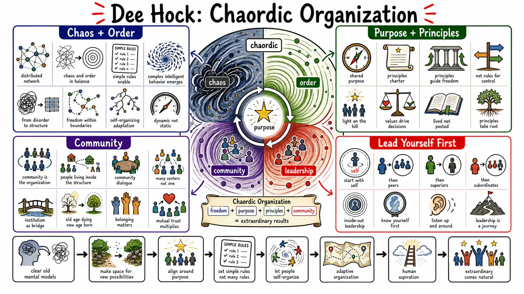 Infographic for "Lessons from Dee Hock".