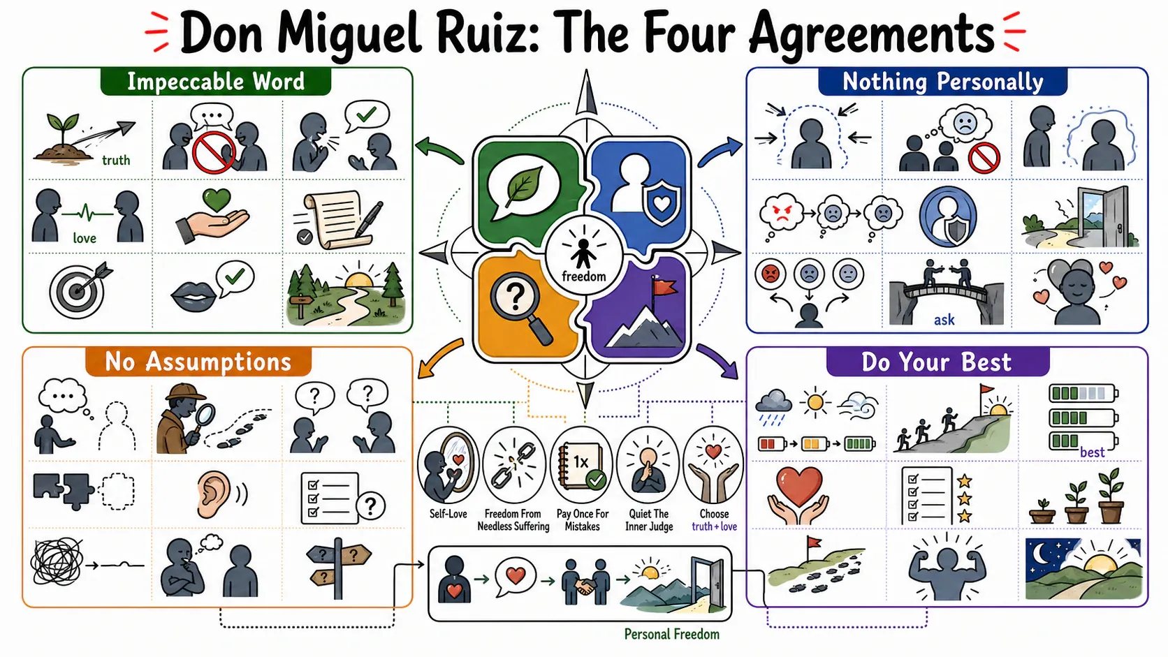 Infographic for "Lessons from Don Miguel Ruiz".