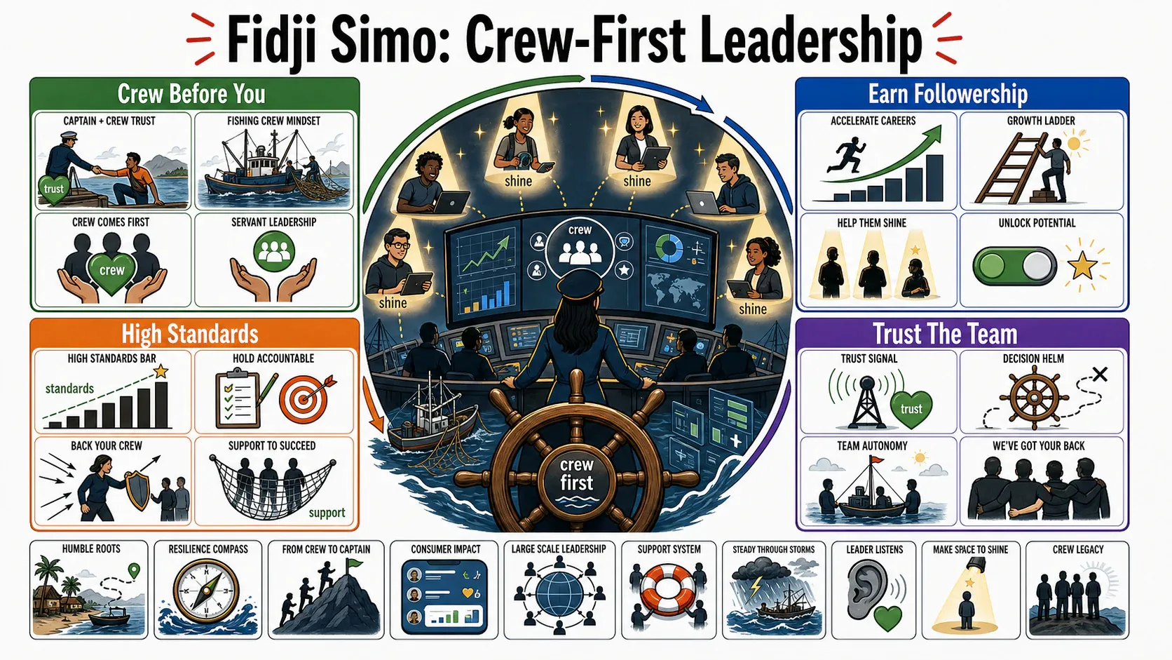 Infographic for "Lessons from Fidji Simo".