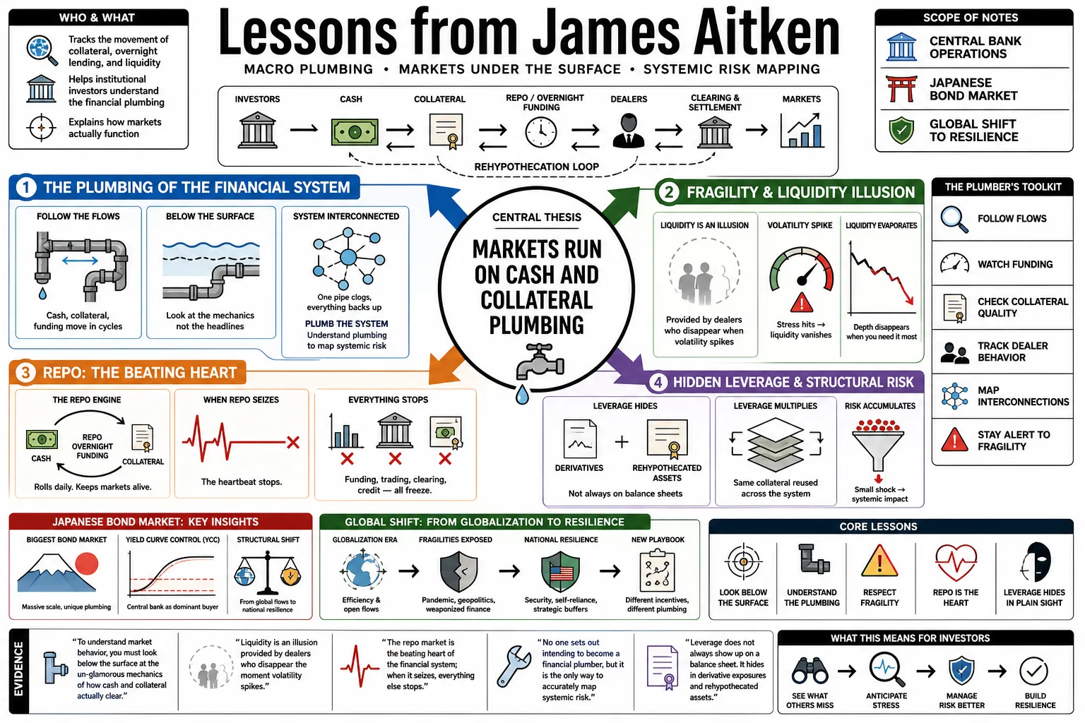 Visual summary of operating lessons from James Aitken.