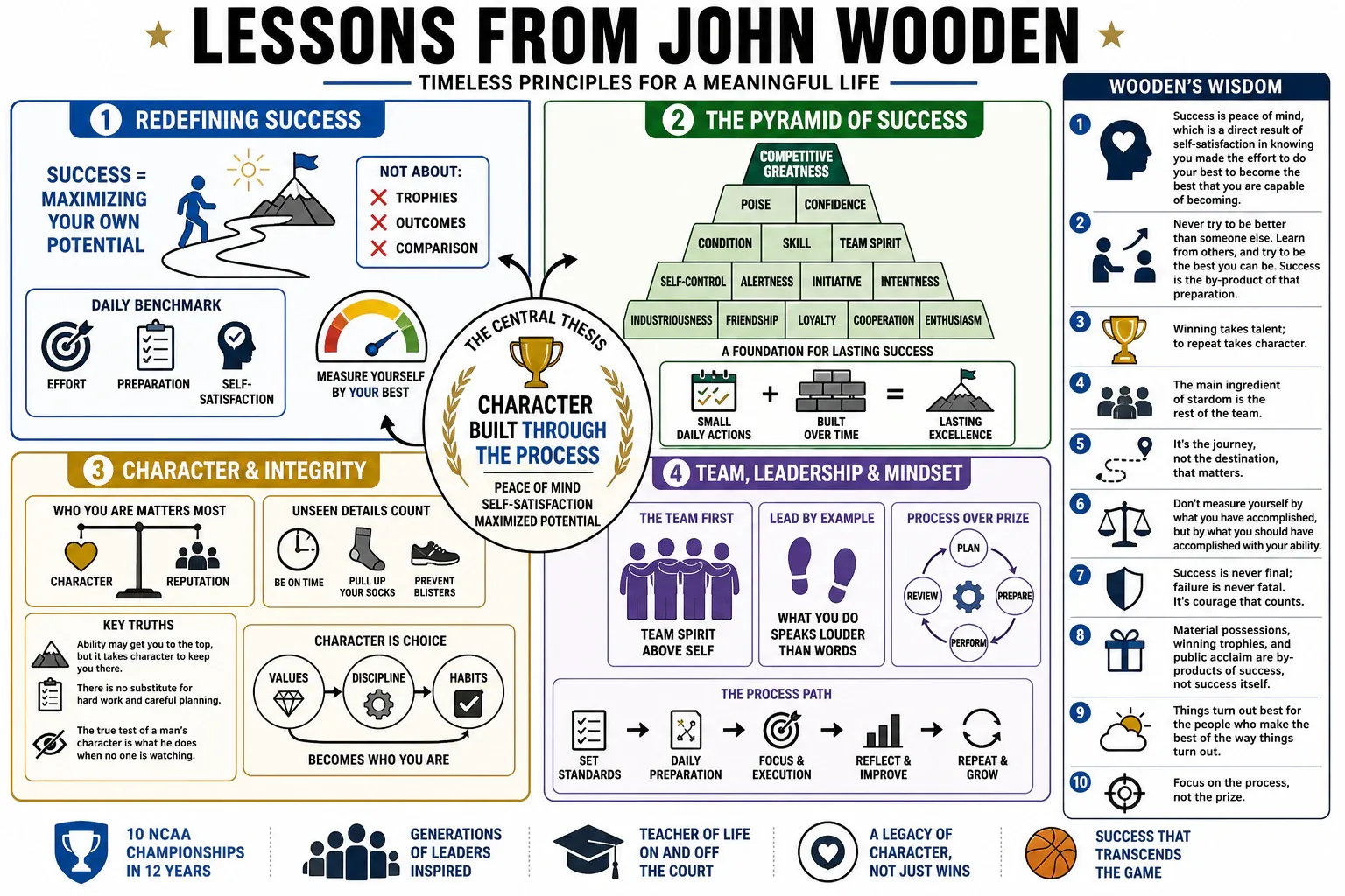 Infographic for "Lessons from John Wooden".