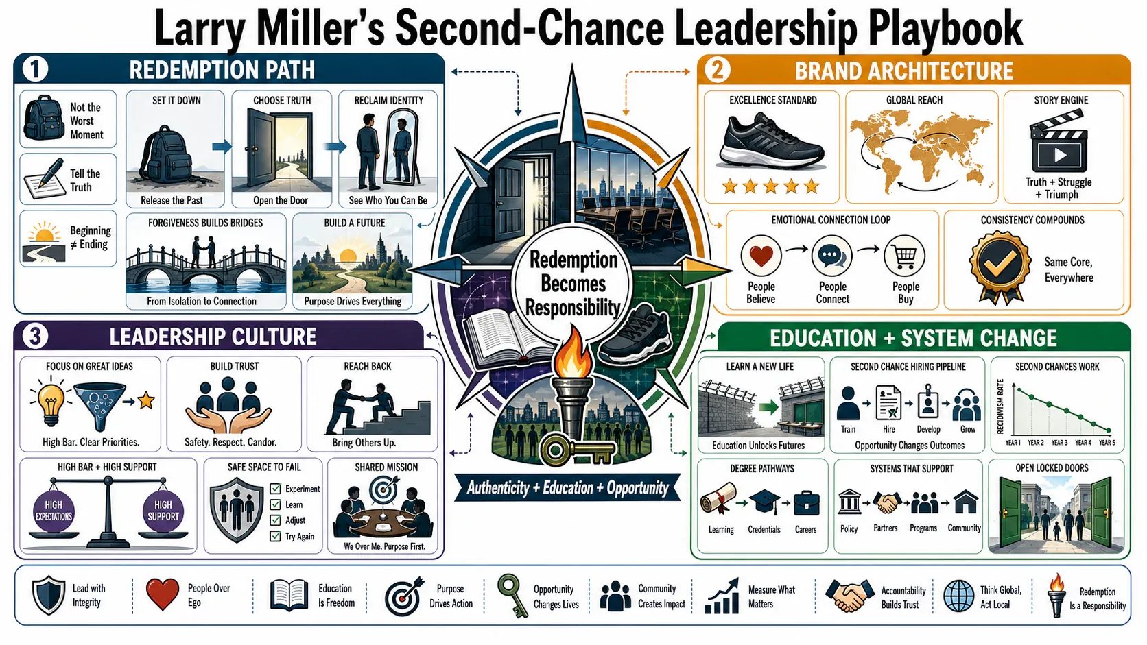 Infographic for "Lessons from Larry Miller".