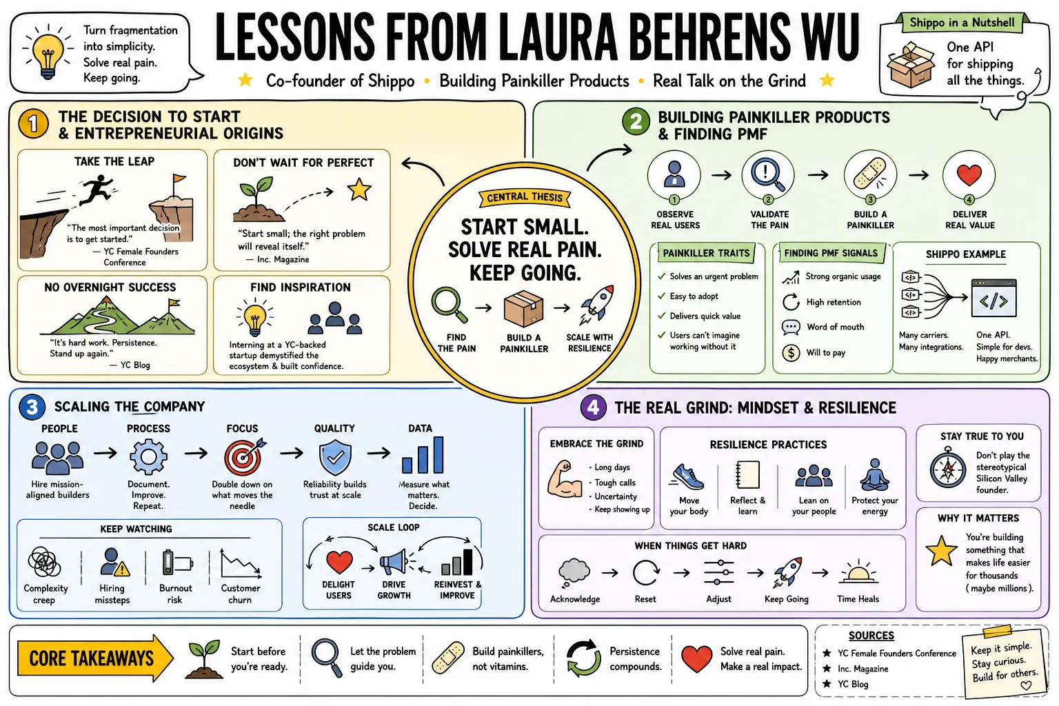 Visual summary of operating lessons from Laura Behrens Wu.