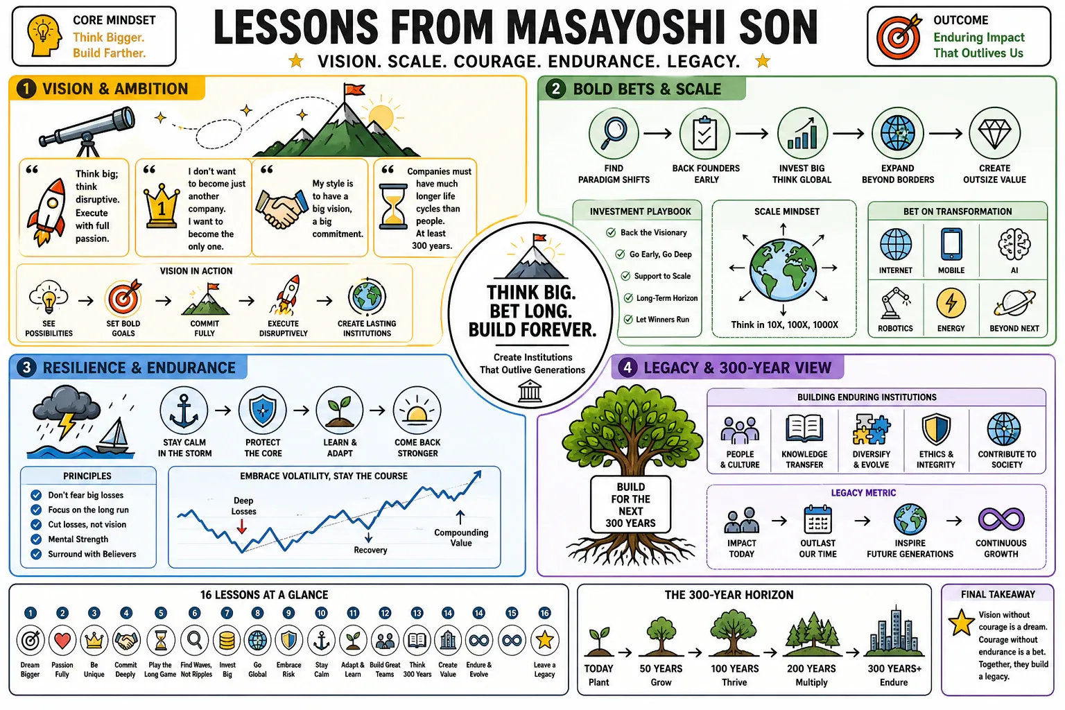 Infographic for "Lessons from Masayoshi Son".