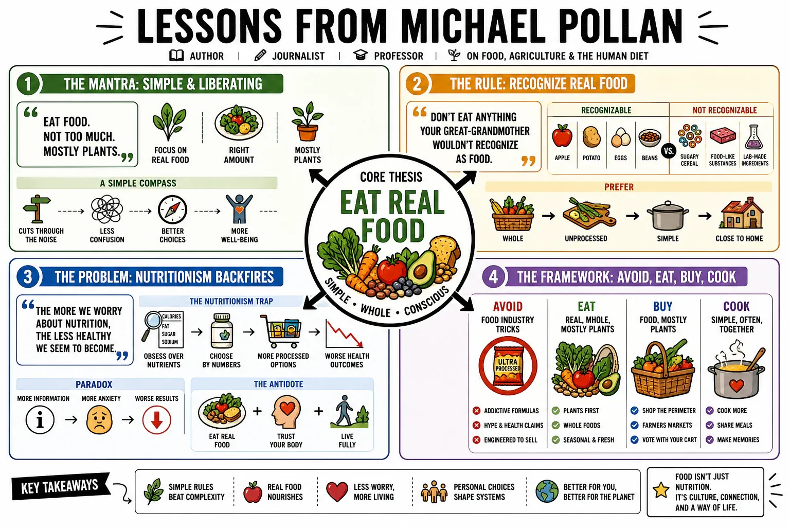 Infographic for "Lessons from Michael Pollan".
