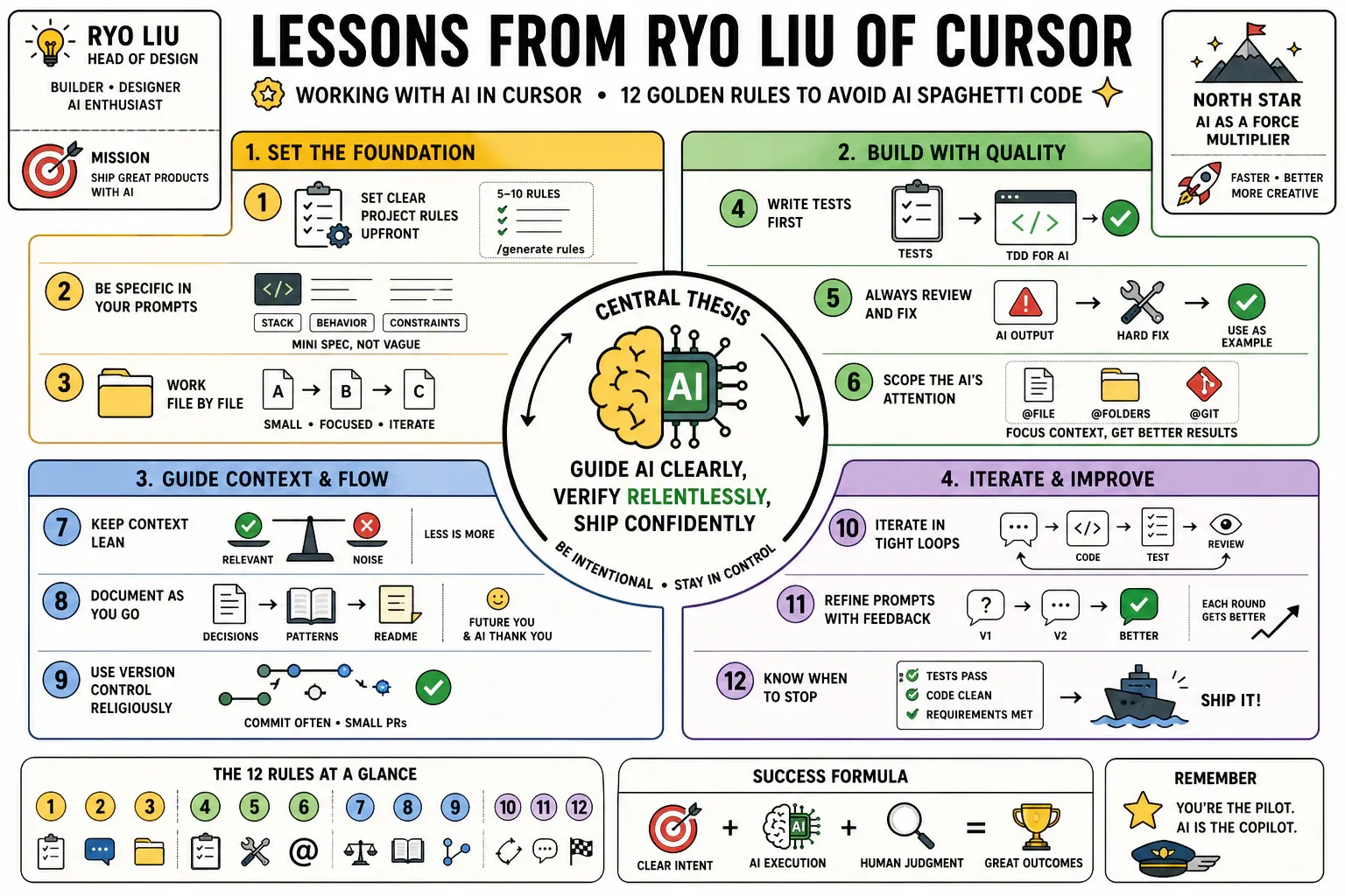 Infographic for "Lessons from Ryo Liu of Cursor".