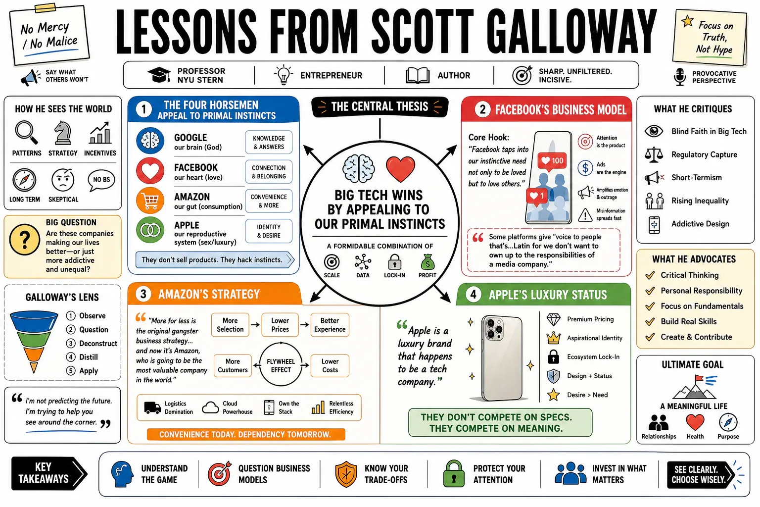 Infographic for "Lessons from Scott Galloway".