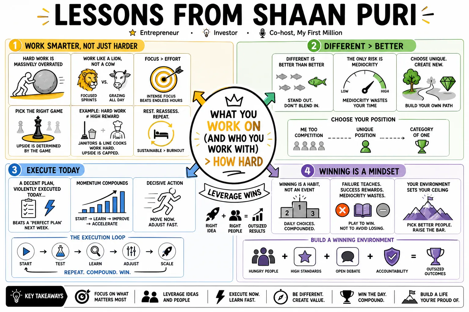 Infographic for "Lessons from Shaan Puri".