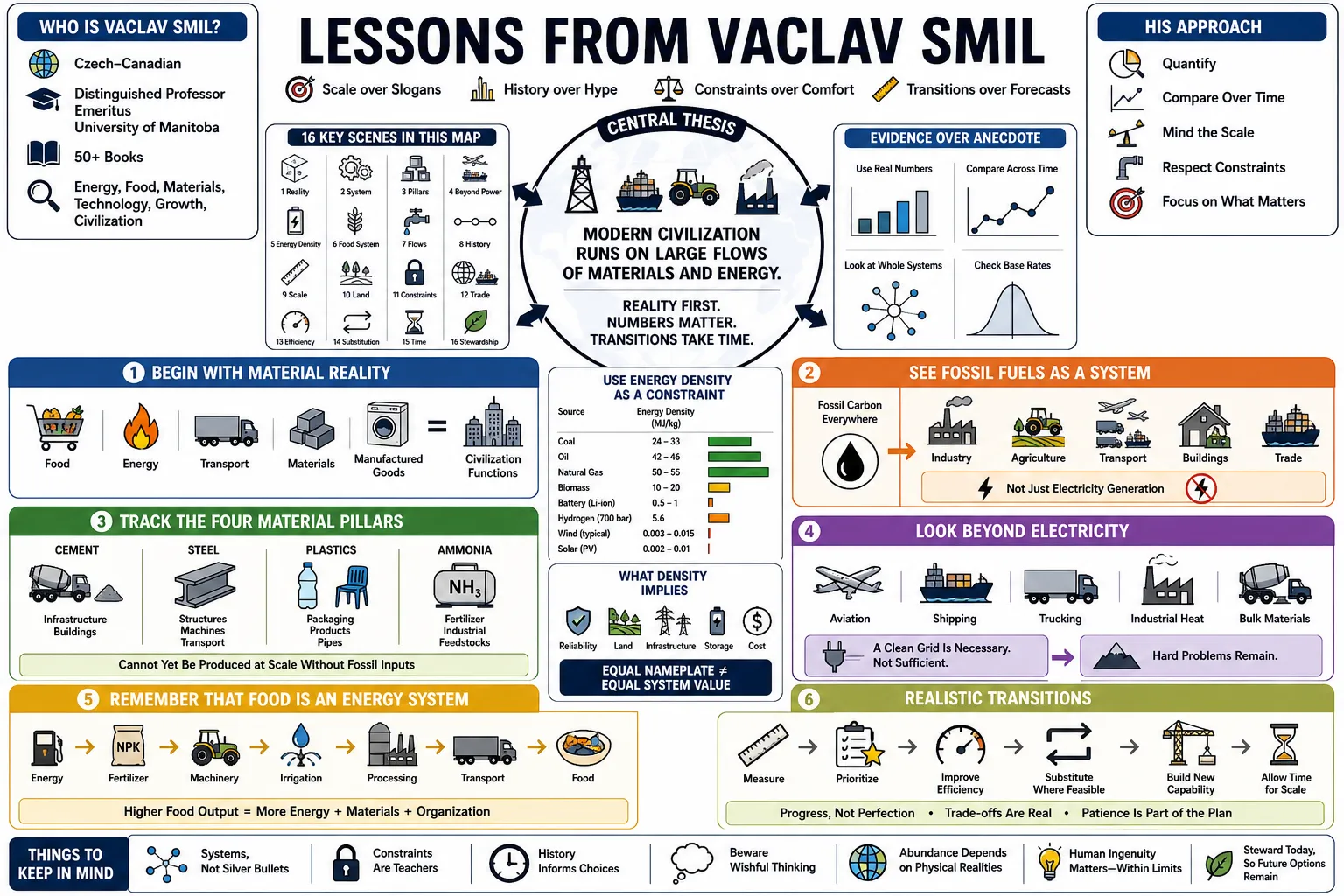 Visual summary of operating lessons from Vaclav Smil.